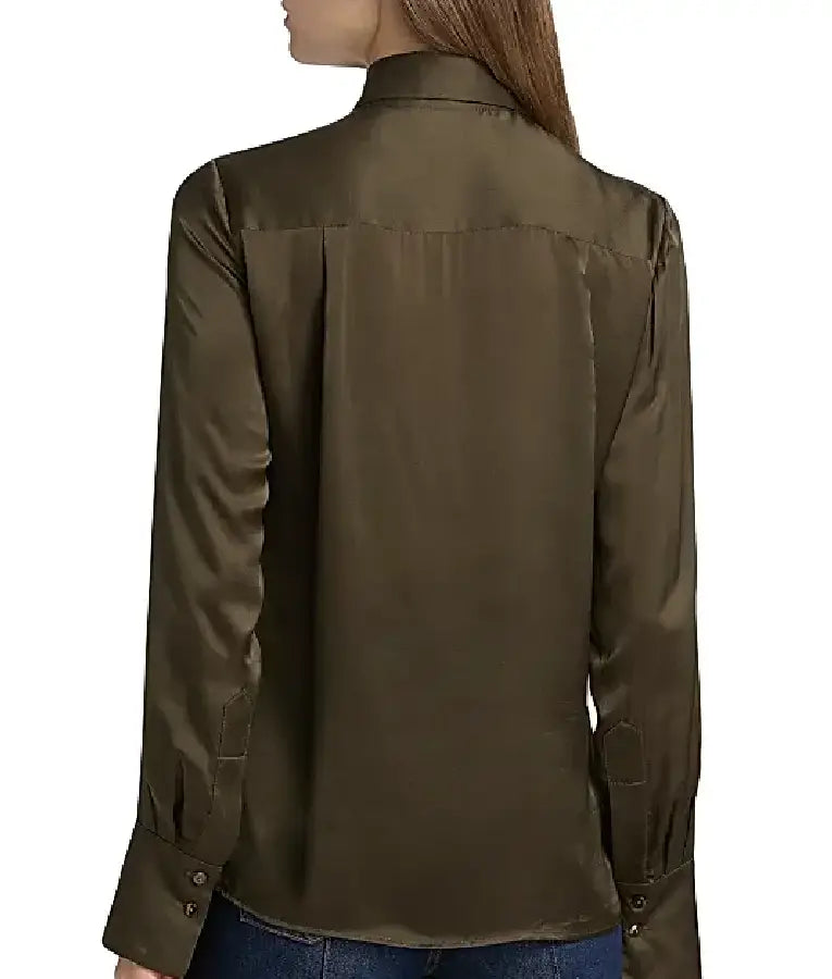 NBC News Daily 2025 Morgan Radford Silk Satin Shirt