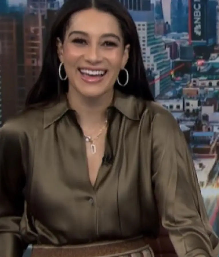 NBC News Daily 2025 Morgan Radford Silk Satin Shirt