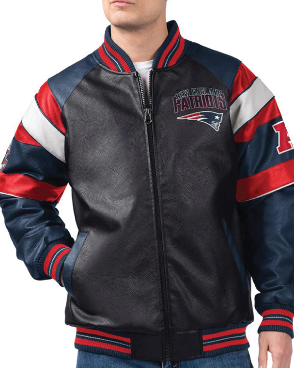 New England Patriots G-III Faux Varsity Leather Jacket