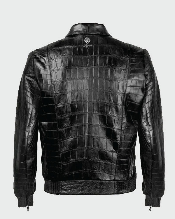 Crocodile Mens Leather Jacket