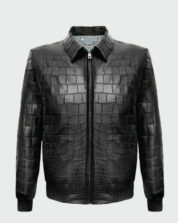 Crocodile Mens Leather Jacket