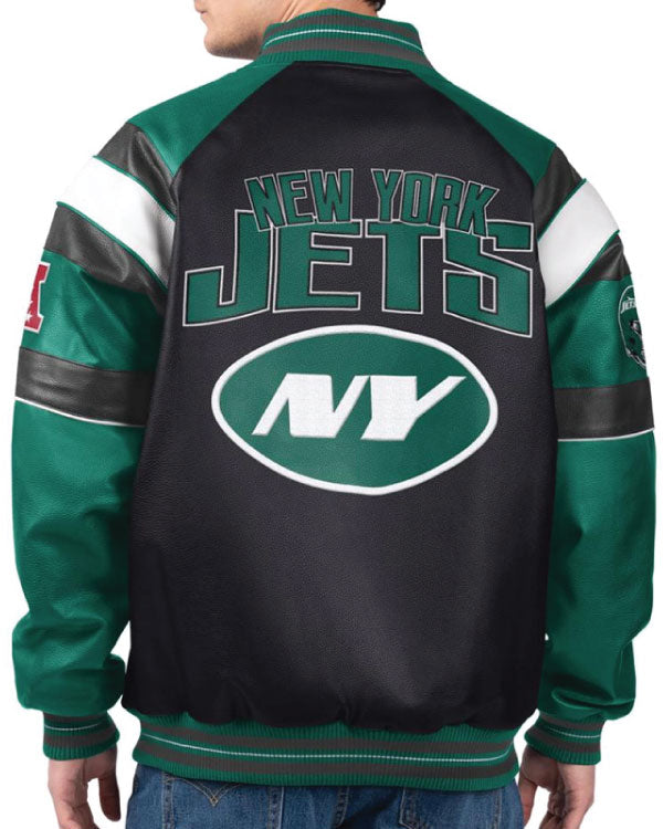 New York Jets G-III Faux Varsity Leather Jacket