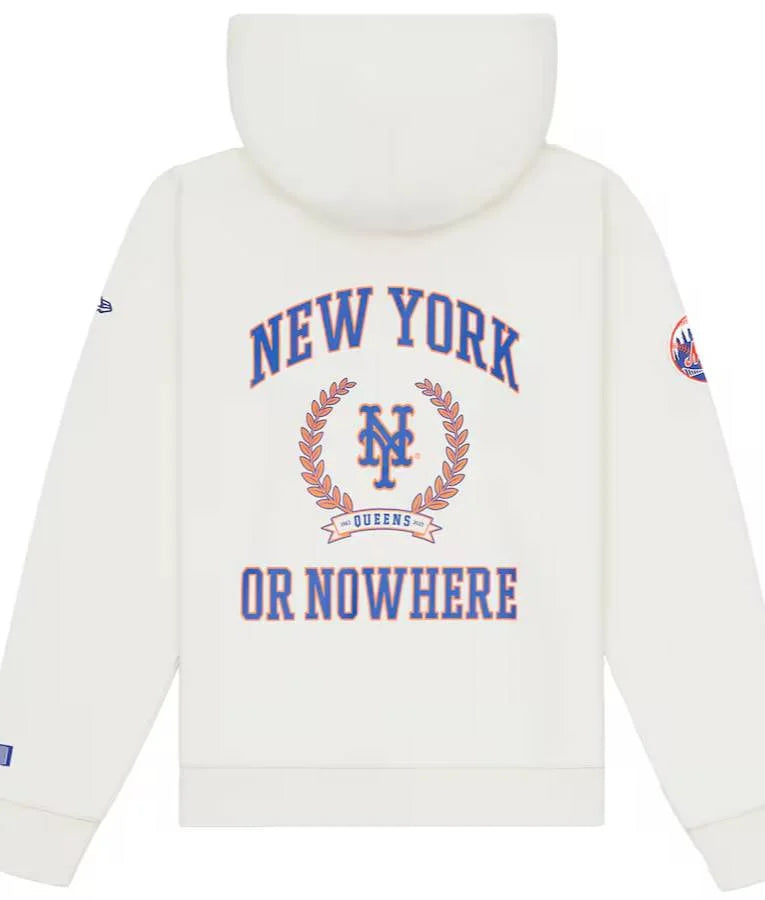 New York Mets Nowhere x New Era White Crest Pullover Hoodie