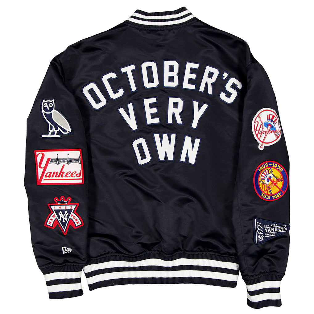 New York Yankees OVO x New Era Twill Navy Satin Jacket