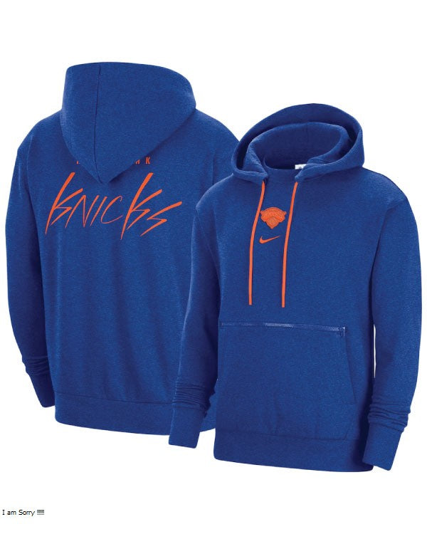 Nike Heather Blue New York Knicks Courtside Versus Flight Hoodie