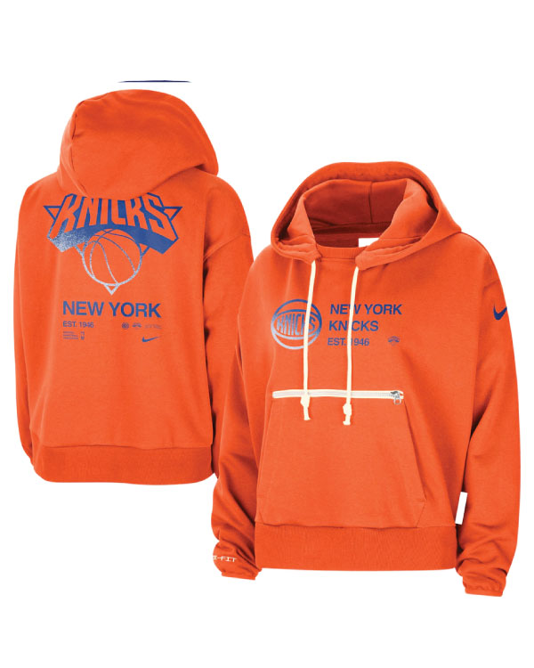 Nike Orange New York Knicks Courtside Standard Issue Performance Hoodie