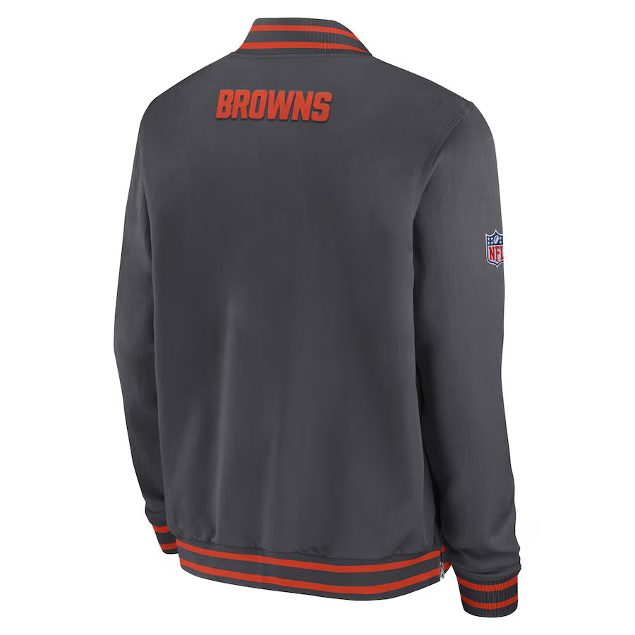 Nike Anthracite Cleveland Browns Coach Bomber Jacket