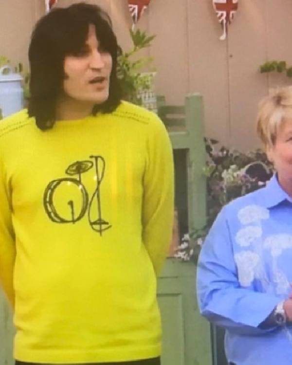 Noel Fielding Yellow Drum Kit Jumper