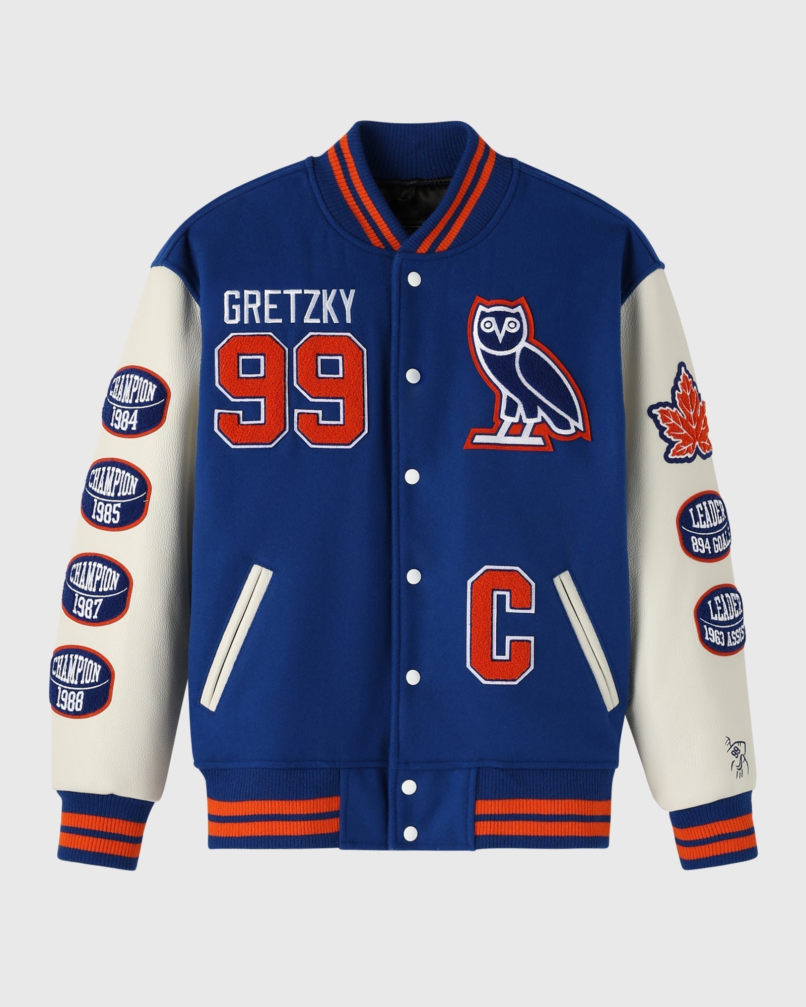 OVO Gretzky Blue Varsity Jacket