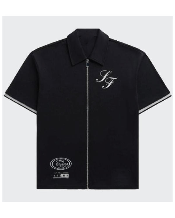 Off Season San Francisco 49ers Black Zip-Up T-Shirt
