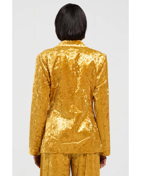 On Brand with Jimmy Fallon Azhelle Wade Golden Velvet Blazer