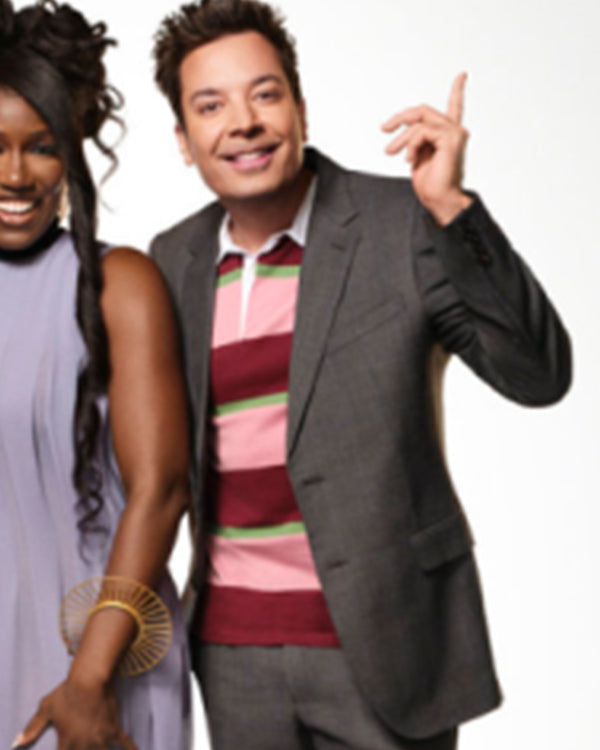 On Brand With Jimmy Fallon Pink & Red Striped Polo Top