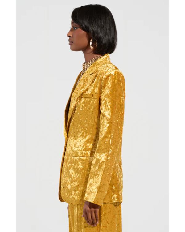 On Brand with Jimmy Fallon Azhelle Wade Golden Velvet Blazer