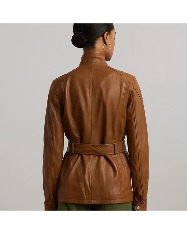 On Brand with Jimmy Fallon Emily Trent Brown Leather Jacket