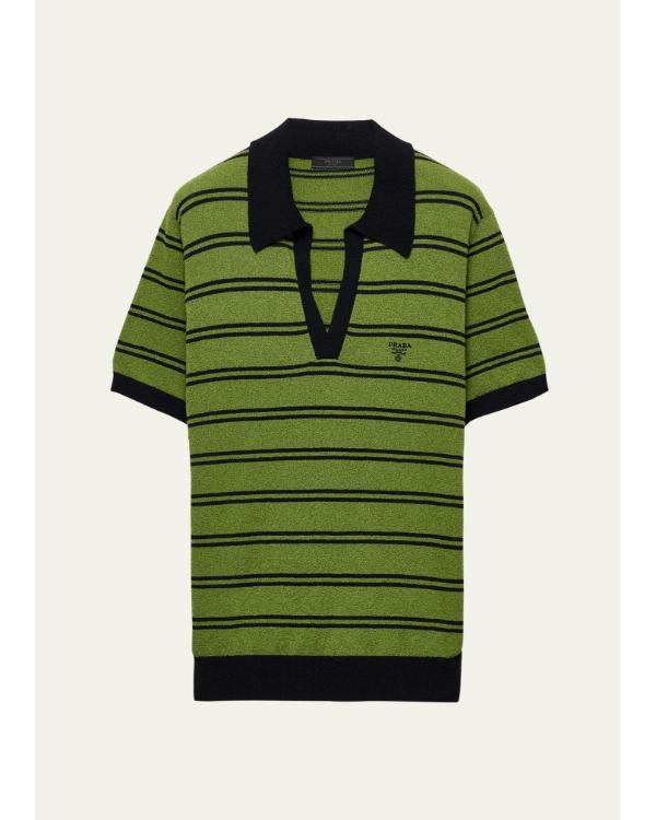 On Brand with Jimmy Fallon Green & Black Striped Polo Shirt