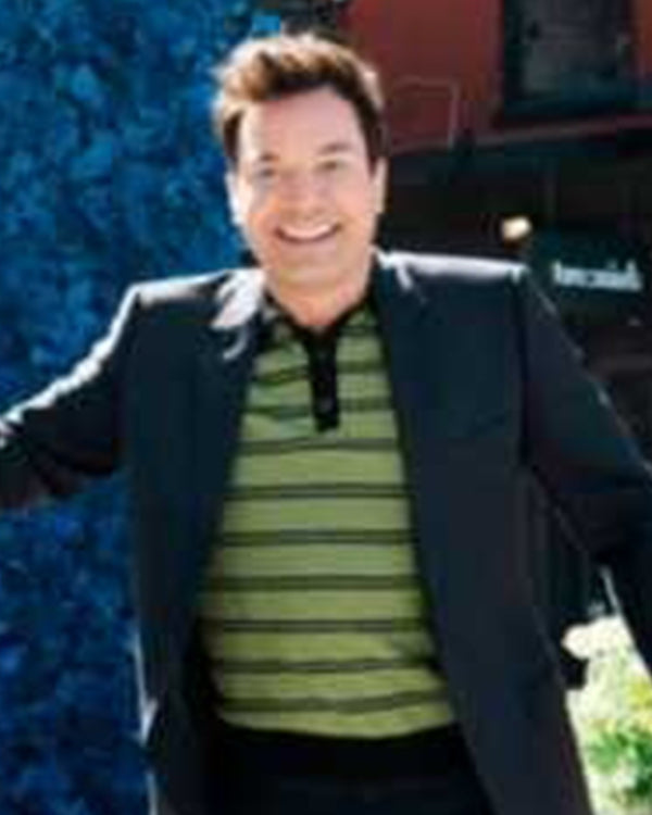 On Brand with Jimmy Fallon Green & Black Striped Polo Shirt