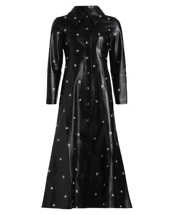 Only Murders In The Building Selena Gomez's Studded Faux Leather Coat