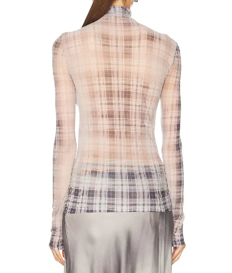 Only Murders In The Building S05 Selena Gomez Plaid Turtleneck Top