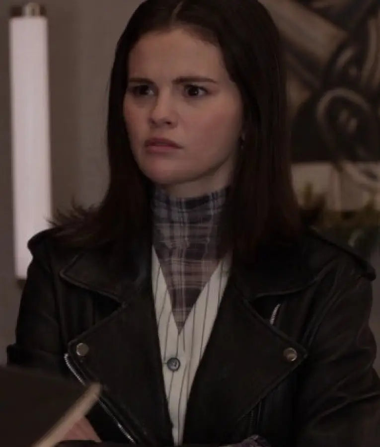 Only Murders In The Building S05 Selena Gomez Plaid Turtleneck Top