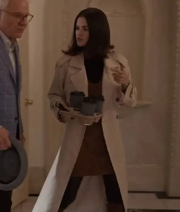 Only Murders in the Building Selena Gomez Pinstriped Trench Coat