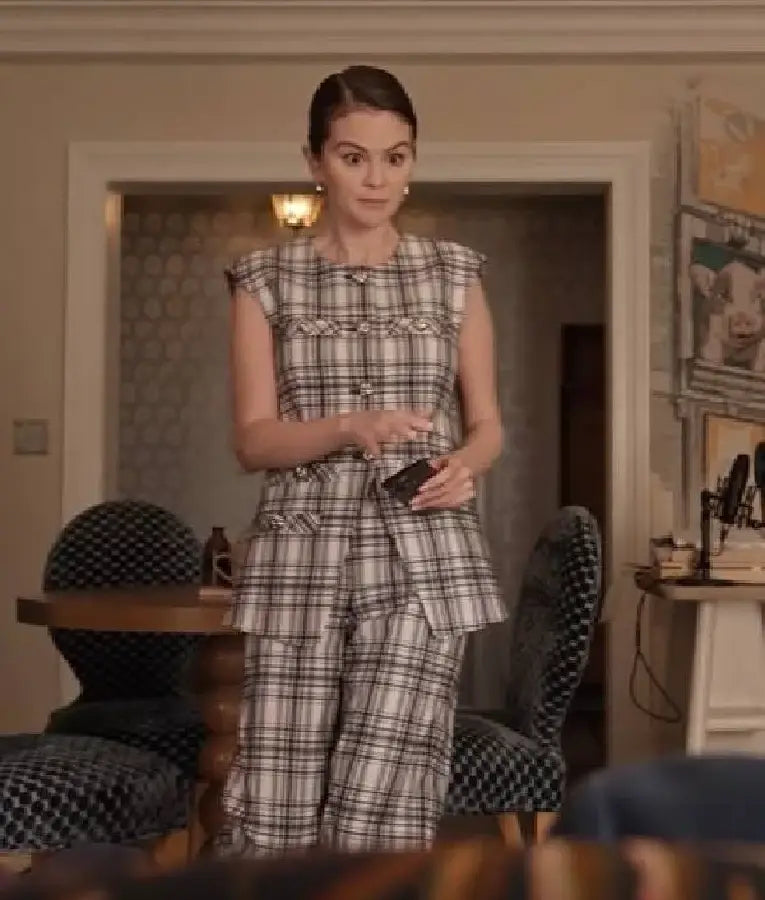 Only Murders in the Building Selena Gomez Plaid Vest
