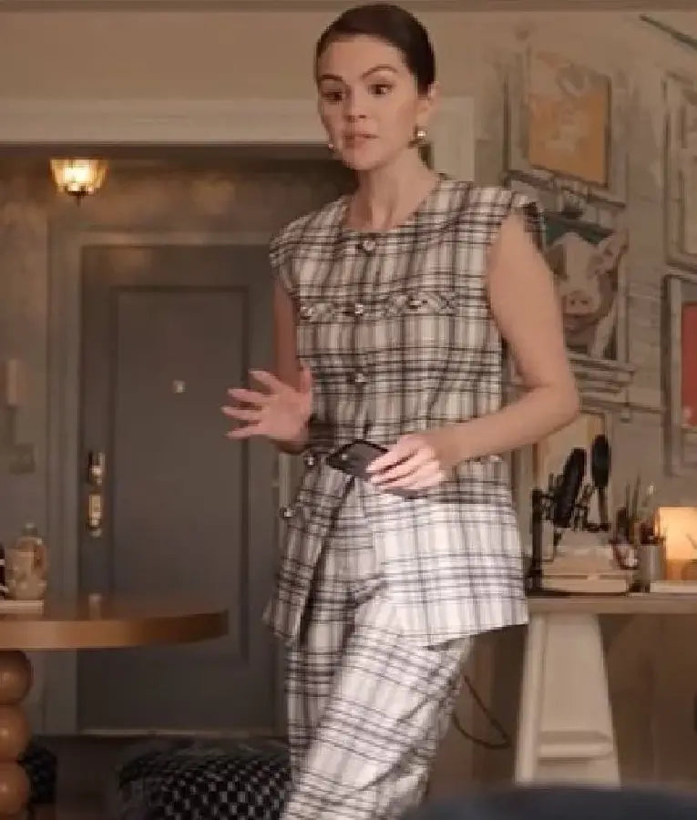 Only Murders in the Building Selena Gomez Plaid Vest