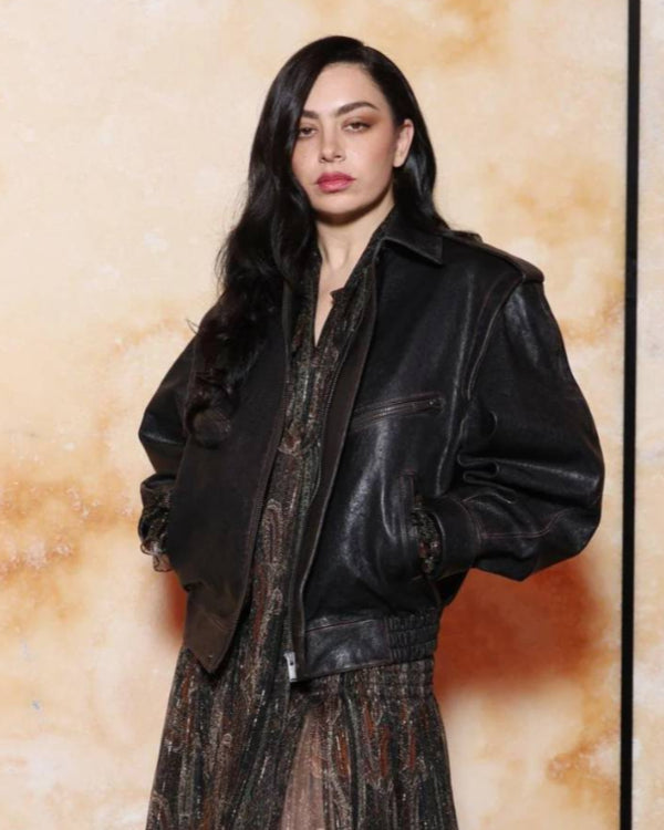 Paris Fashion Week 2025 Charli XCX Leather Jacket