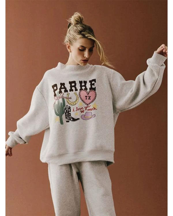 Parke Texas Graphics Mockneck Sweatshirt
