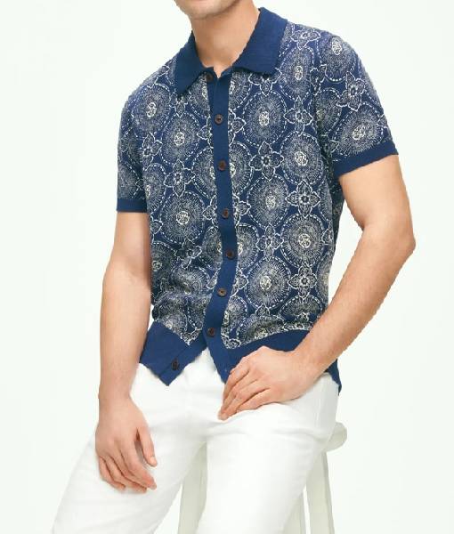 The White Lotus S03 Patrick Schwarzenegger Medalion Print Shirt