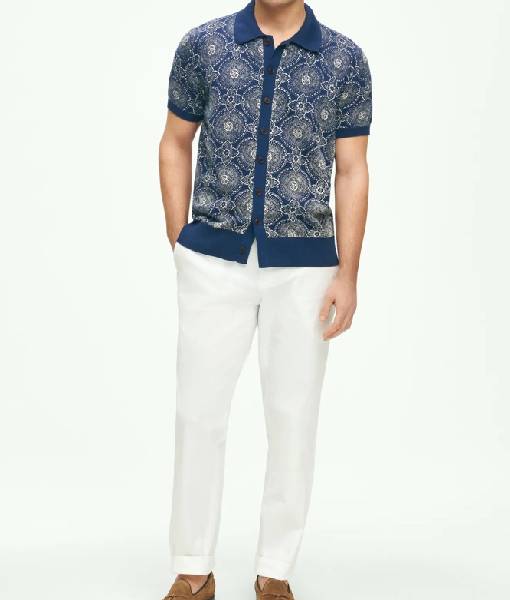 The White Lotus S03 Patrick Schwarzenegger Medalion Print Shirt
