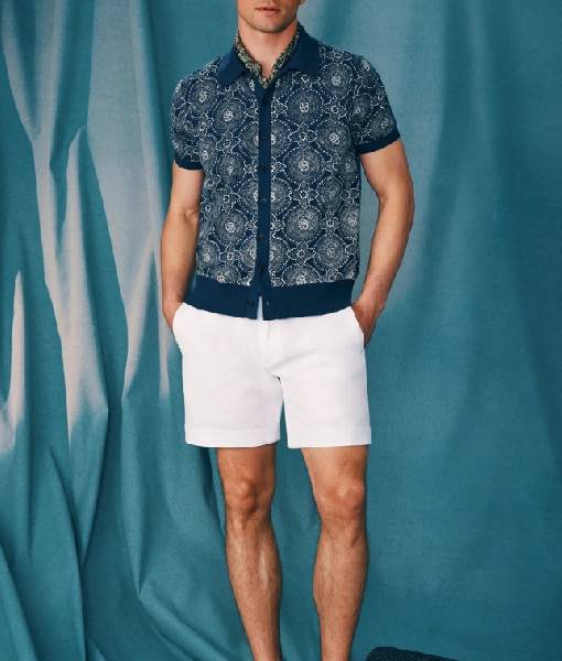 The White Lotus S03 Patrick Schwarzenegger Medalion Print Shirt