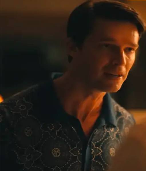 The White Lotus S03 Patrick Schwarzenegger Medalion Print Shirt