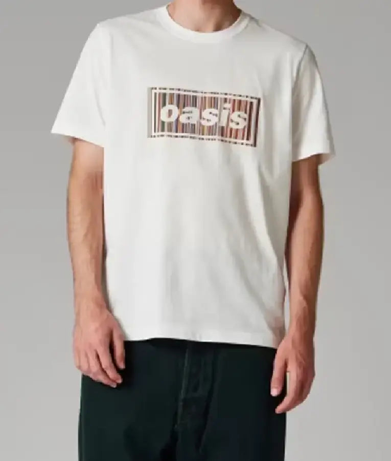 Paul Smith X Oasis White Stripe Logo T-Shirt