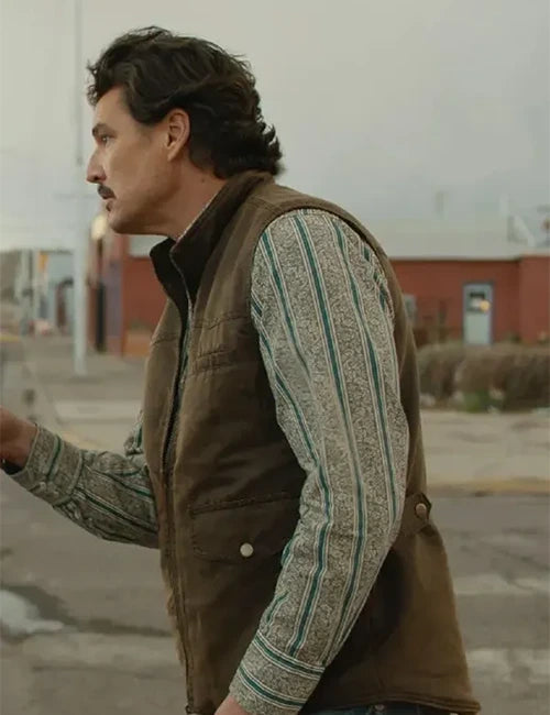 Pedro Pascal Eddington Brown Cotton Vest