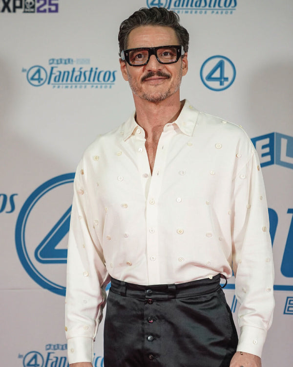 Pedro-Pascal-The-Fantastic-Four-Mexico-City-Events-White-Shirt
