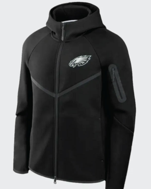 Philadelphia Eagles Black Tech Fleece Windrunner Hoodie