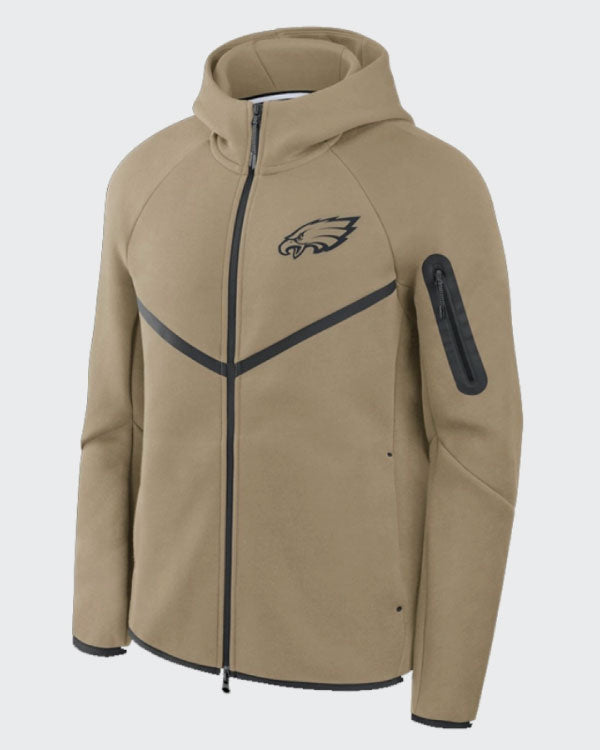 Philadelphia Eagles Brown Tech Fleece Windrunner Hoodie