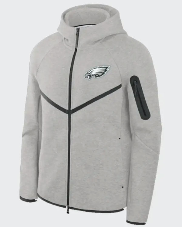 Philadelphia Eagles Grey Tech Fleece Windrunner Hoodie
