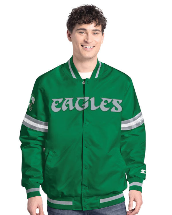 Philadelphia Eagles Starter Green Vintage Scout Varsity Jacket