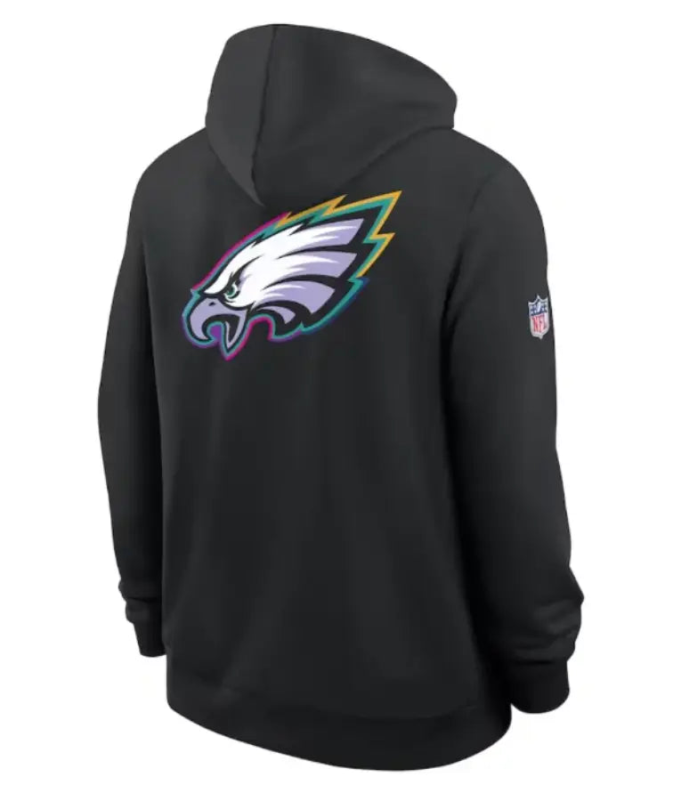 Philadelphia Eagles Black 2025 Crucial Catch Sideline Dri-FIT Hoodie