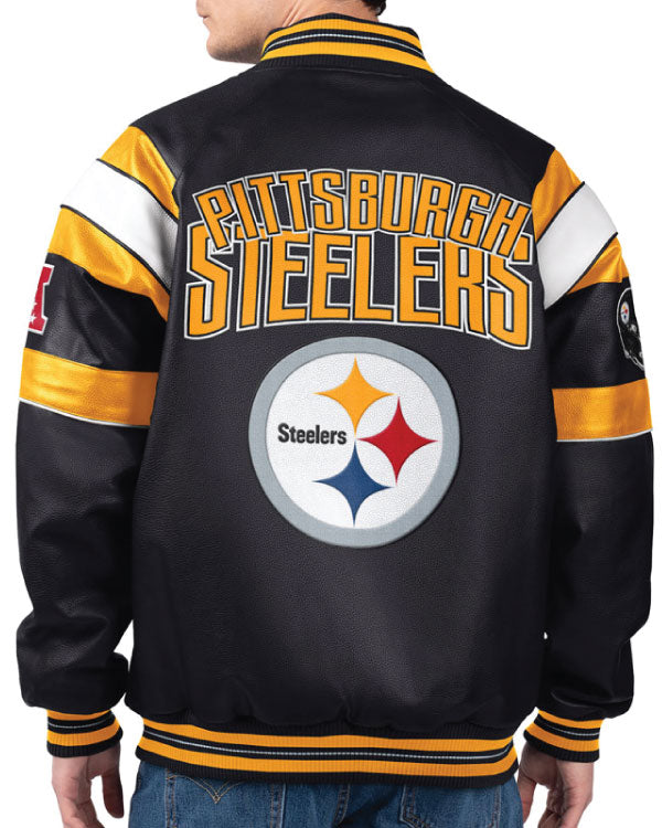 Pittsburgh Steelers G-III Faux Varsity Leather Jacket