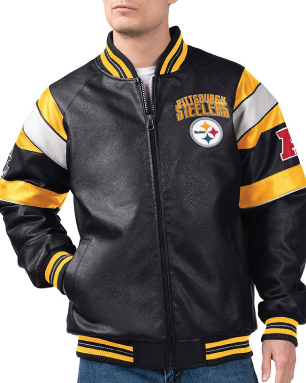 Pittsburgh Steelers G-III Faux Varsity Leather Jacket