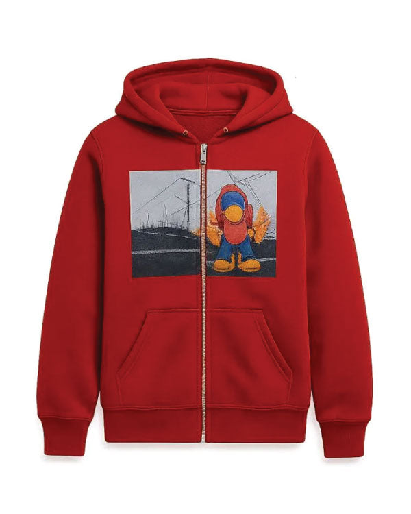 Playdate Benjamin Pajak Red Graphic Hoodie