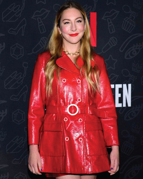 Este Haim Red Leather Coat