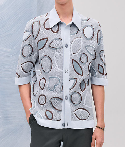 Press Junket 2025 Leo Woodall Leaf Print Shirt