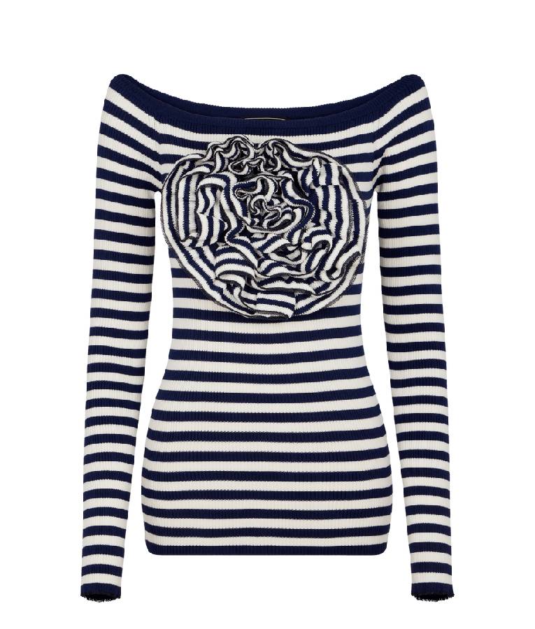 Press Junket 2025 Thunderbolts Julias Striped Floral Shirt