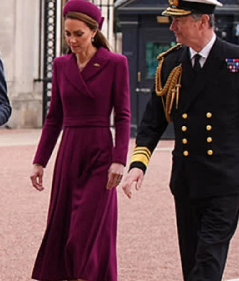 Princess Catherine Of Wales Military Procession Purple Coat
