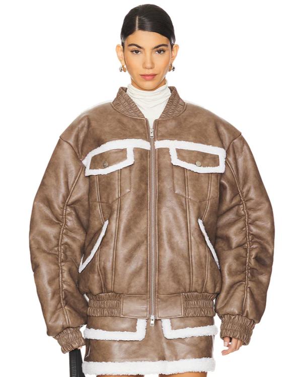 Real Housewives Of SLC Meredith Marks Sherpa Bomber Jacket