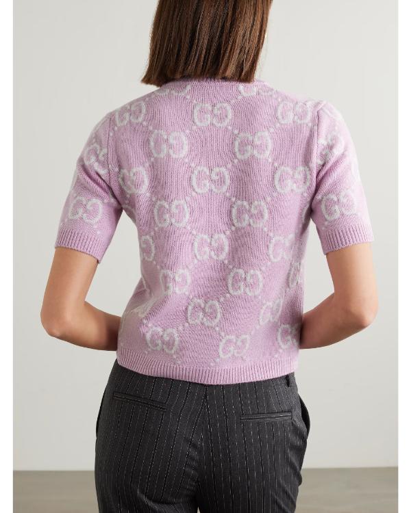 Real Housewives of Potomac Ashley Darby Pink & White Sweater