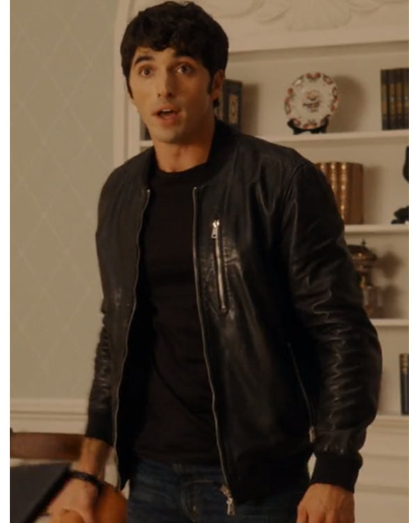 Red, White & Royal Blue Taylor Zakhar Perez Leather Jacket